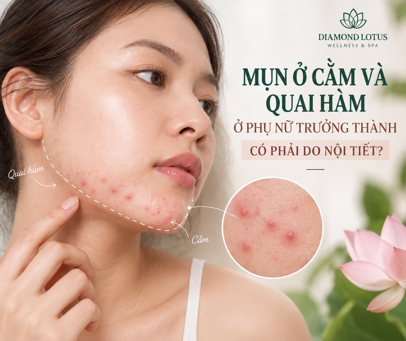 Mụn cằm và quai hàm ở phụ nữ trưởng thành