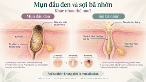 mụn đầu đen và sợi bã nhờn